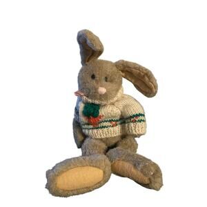 Vintage The Boyds Collection 1985-94 Bunny Rabbit with Carrot Sweater 12" Tall